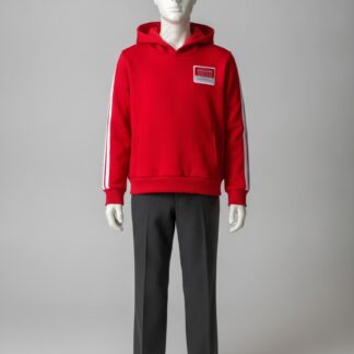Blusão Moletom Vermelho do uniforme do Colégio Parthenon, vista de frente