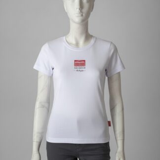 Camiseta Babylook do uniforme do Colégio Parthenon, vista de frente